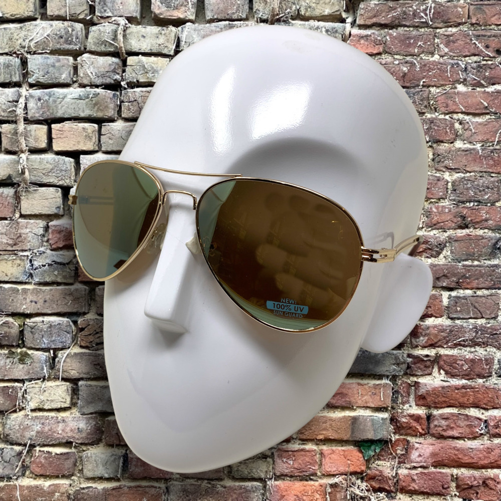 Vintage NEW Y2K Dyce Aviators Bronze Mirrored Sunglasses Top Gun Maverick